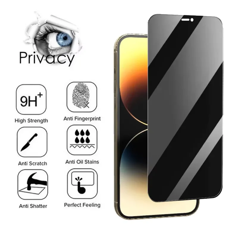For iPhone 16 17 15 14 pro privacy tempered glass for iphone 15 14 13 12 11 pro max iphone14 iphone13 iphone16 iphone 16 pro anti spy screen protector iphone 14pro thumbnail 2