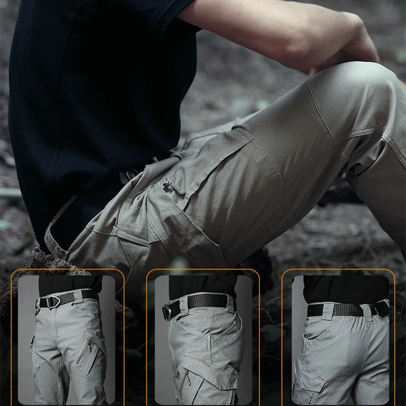 Asian Size Men City Pants Cargo Trousers Multi-pocket Waterproof Wear-resistant Casual Training Overalls Clothing thumbnail 3