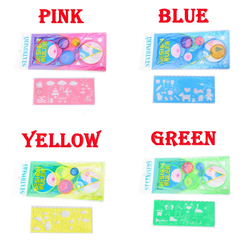 Geometry Spirograph Drawing Stencils Set Painting Template Art Crafts Creative Kids Educational Toy Variety of Flowers Ruler thumbnail 5