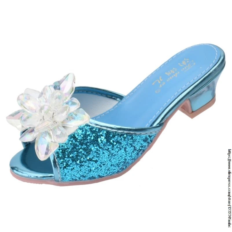 Shoes For Girls Cartoon Leather Children Shoes Frozen Princess Kids Shoes Girl Slippers Dress Snow Queen Sandal thumbnail 2