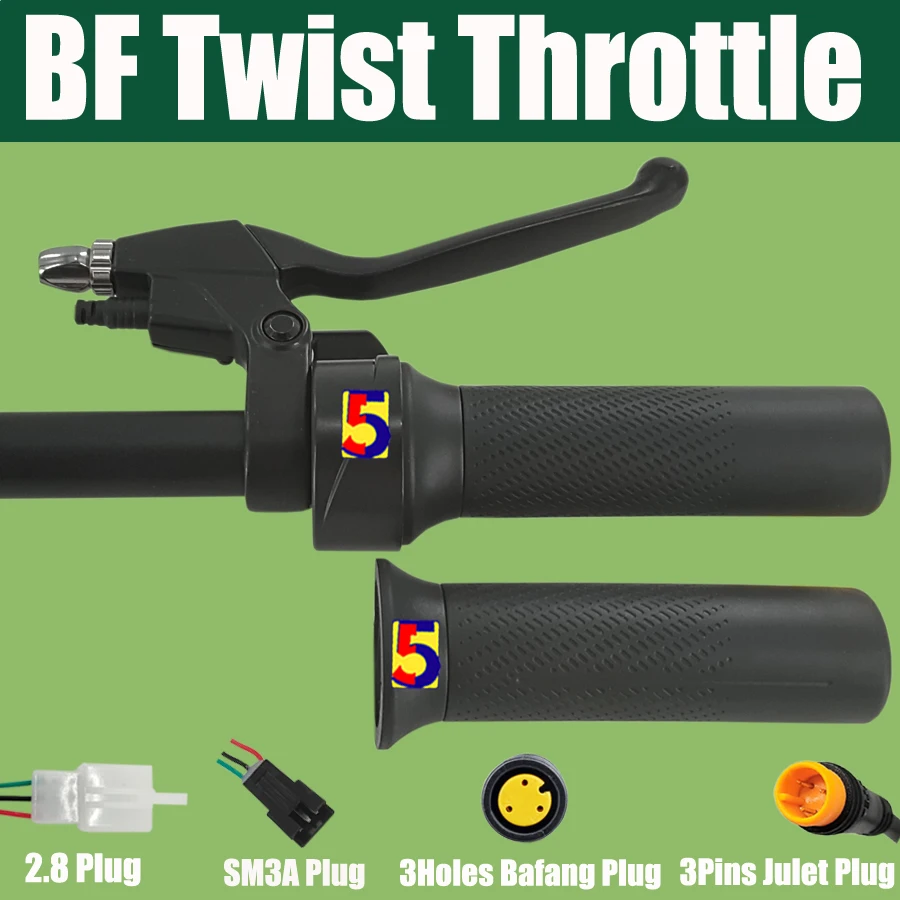 Ebike Twist Throttle 24V/36V/48V/60V/72V/84V Bafang Thottle Bafang Motor Throttle+Julet/SM/2.8 Plug thumbnail 3