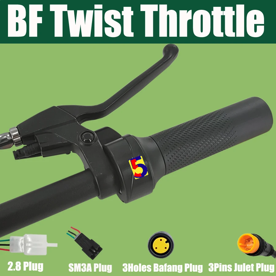 Ebike Twist Throttle 24V/36V/48V/60V/72V/84V Bafang Thottle Bafang Motor Throttle+Julet/SM/2.8 Plug thumbnail 4