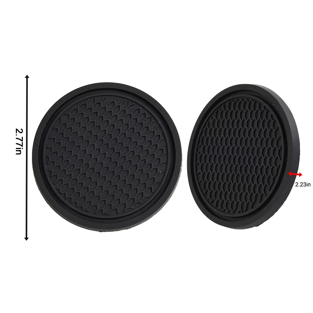 2pcs Black Car Auto Cup Holder Anti Slip Insert Coasters Pads Interior Accessories Universal Fits Perfectly For Most Cups thumbnail 6
