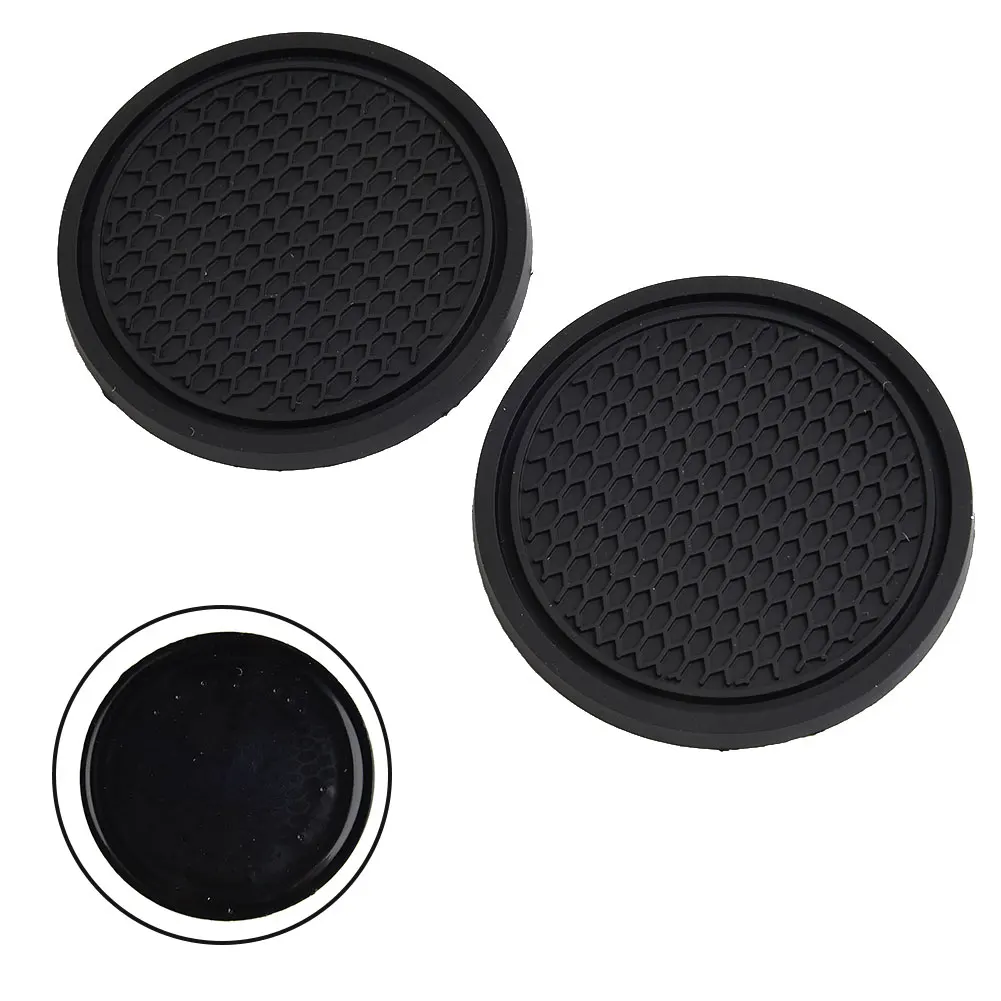 2pcs Black Car Auto Cup Holder Anti Slip Insert Coasters Pads Interior Accessories Universal Fits Perfectly For Most Cups thumbnail 5