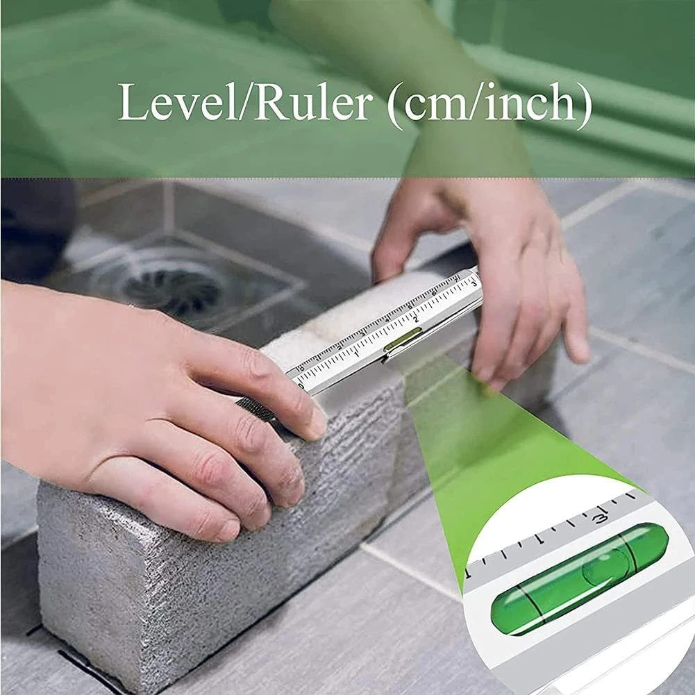 7 in1 Multifunction Ballpoint Pen With Modern Handheld Tool Measure Technical Ruler Screwdriver Touch Screen Stylus Spirit Level thumbnail 4