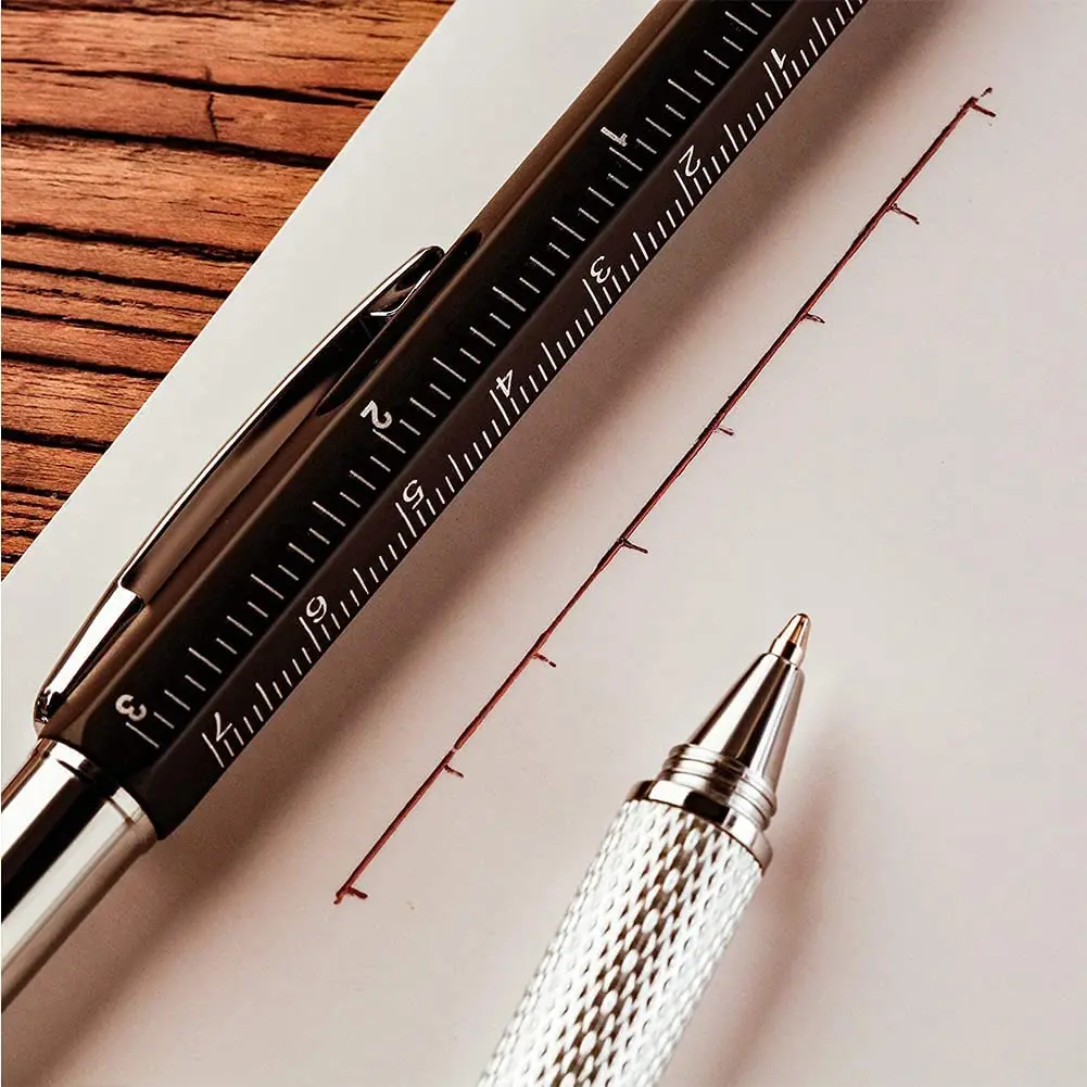 7 in1 Multifunction Ballpoint Pen With Modern Handheld Tool Measure Technical Ruler Screwdriver Touch Screen Stylus Spirit Level thumbnail 6