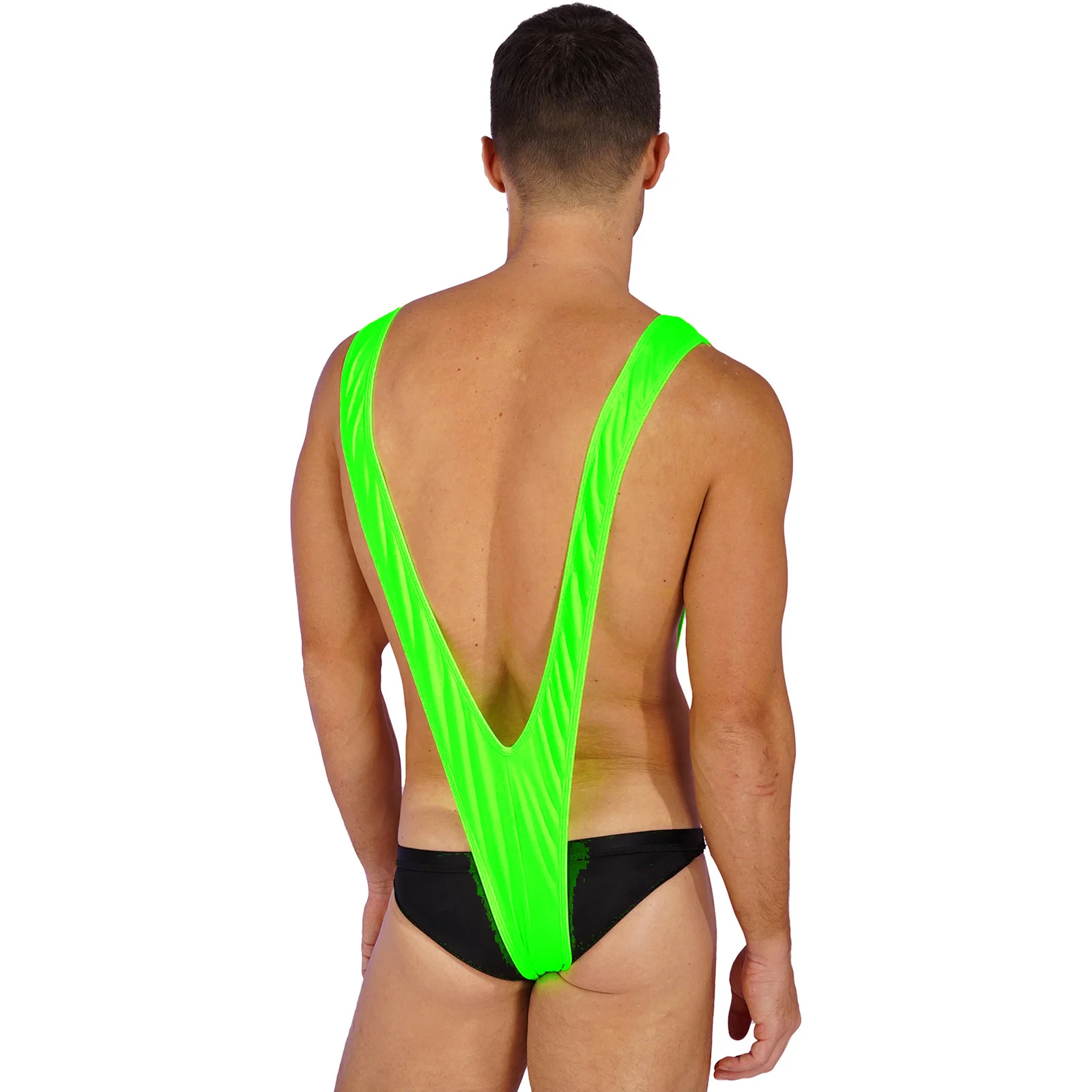 Men Sexy Deep V Neck Sling Shot One-Piece Swimsuit Sport Bathing Suit Mankini Swimwear for Pool Party Beach Vacation Hot Spring thumbnail 6