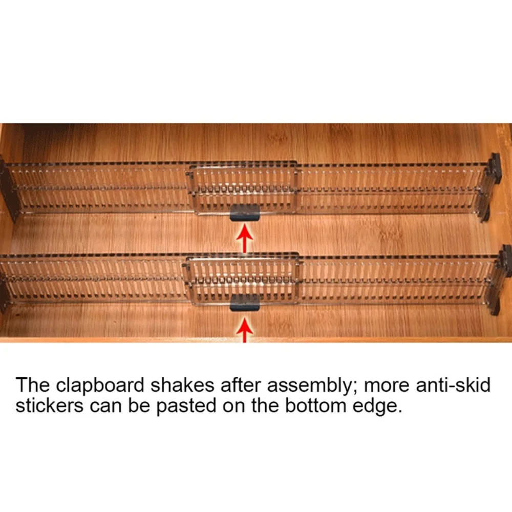 2pcs/set Adjustable Clapboard Drawer Divider Partition DIY Durable Storage Organiser Wardrobe Closet Punch-free Separator thumbnail 5