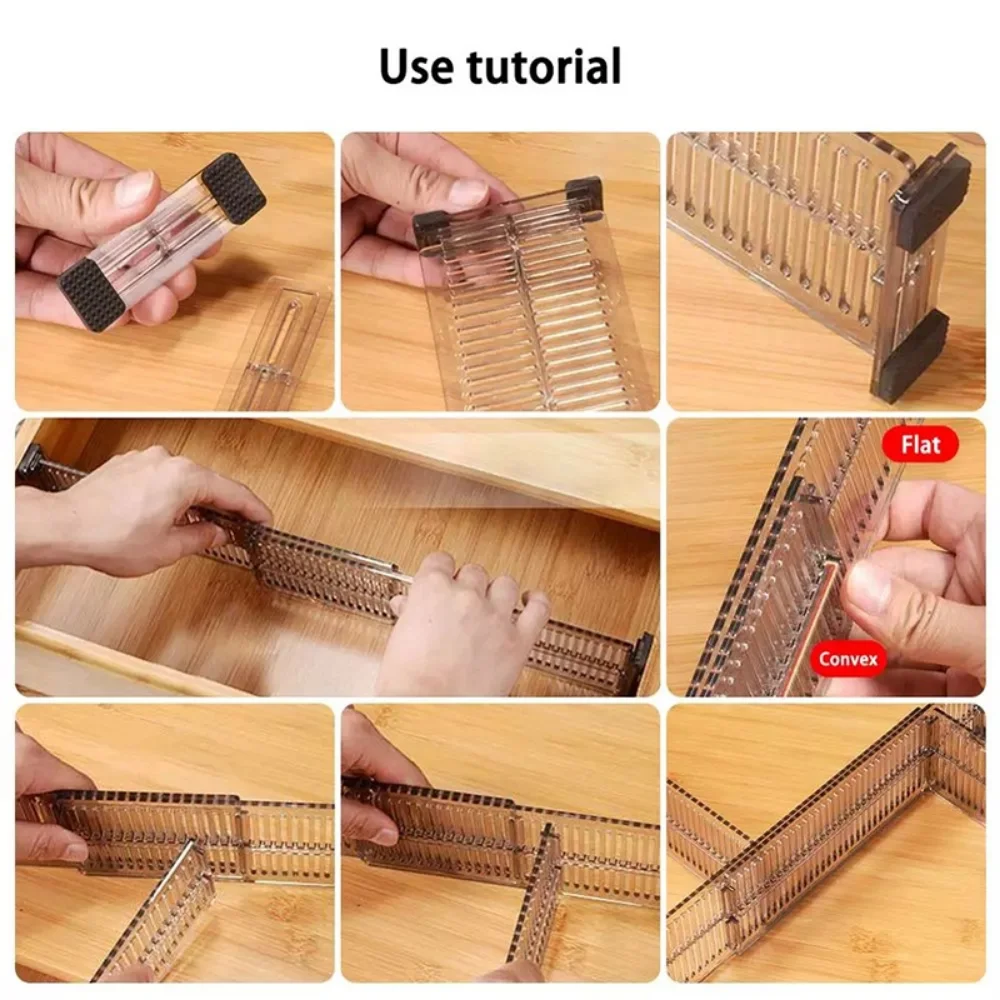 2pcs/set Adjustable Clapboard Drawer Divider Partition DIY Durable Storage Organiser Wardrobe Closet Punch-free Separator thumbnail 4