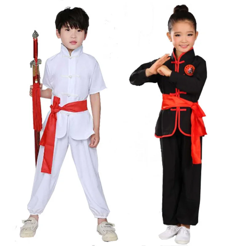 kid men women Chinese Traditional KungFu Uniform For Boys Girls Wushu Costume Suit Set Tai Chi Folk performance stage Outfit thumbnail 5