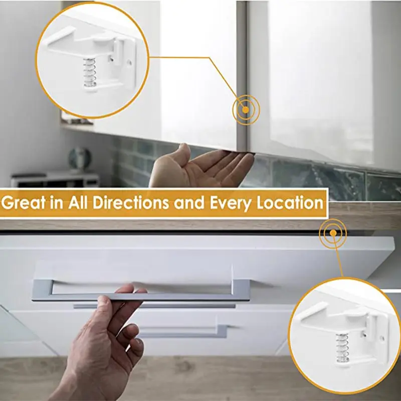10pcs Baby Cabinet Locks Invisible Closet and drawer Lock Child Security Protector No Drilling Installation White thumbnail 3