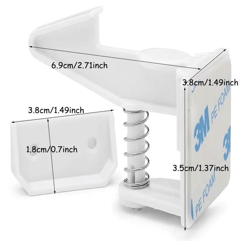 10pcs Baby Cabinet Locks Invisible Closet and drawer Lock Child Security Protector No Drilling Installation White thumbnail 5