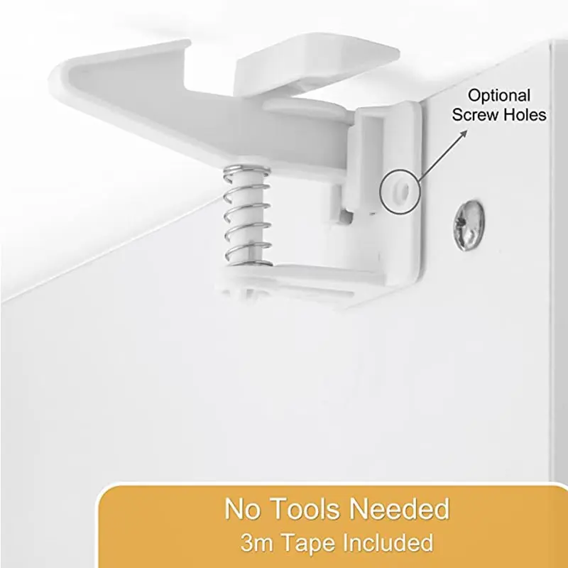 10pcs Baby Cabinet Locks Invisible Closet and drawer Lock Child Security Protector No Drilling Installation White thumbnail 2