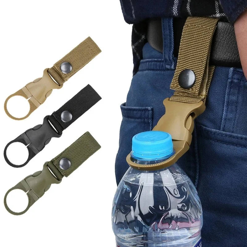 Webbing Buckle Hook Water Bottle Holder Clip Outdoor Nylon EDC Climb Carabiner Belt Backpack Hanger Camp Carabiner Belt Clip thumbnail 3