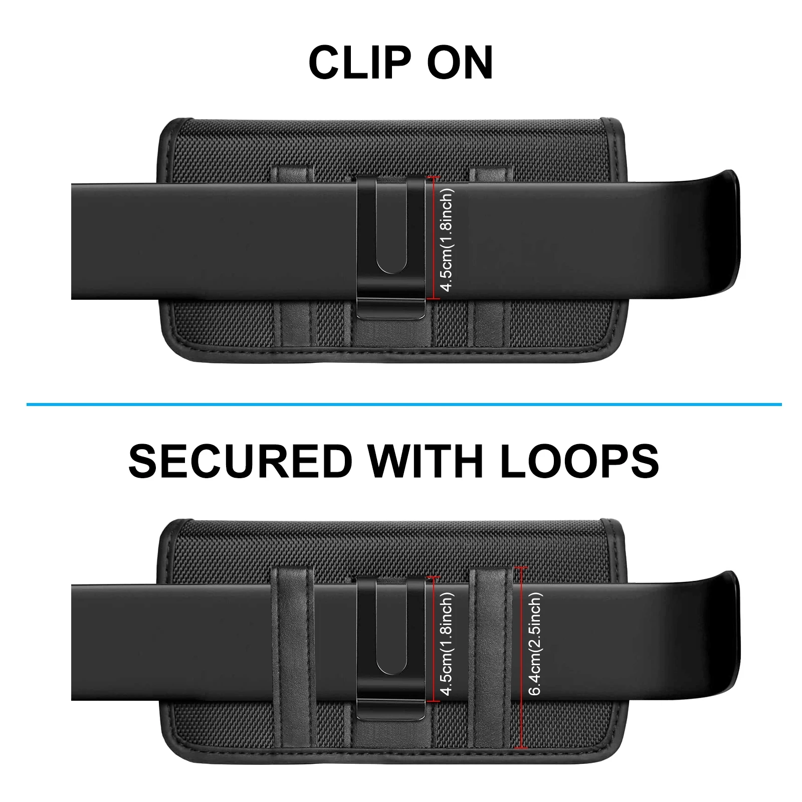 HAWEEL 6.1-6.8 inch Nylon Cloth Phone Belt Clip Horizontal Carrying Pouch with Card Slot HAWEEL Phone Belt Bag thumbnail 5