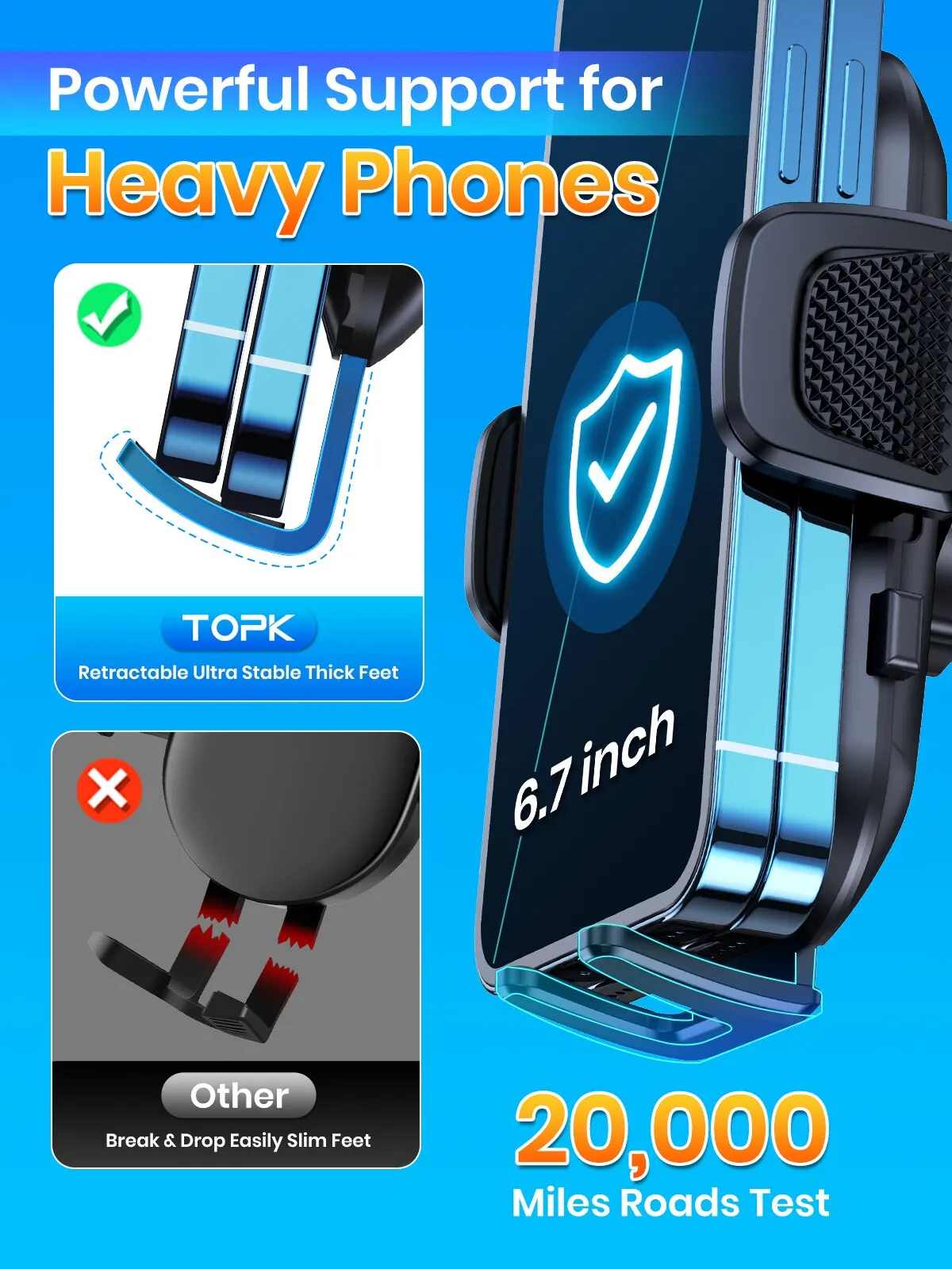 TOPK Car Phone Holder Gravity Stand for iPhone Xiaomi Samsung Car Mobile Support for Dashboard Windshield Air Vent Phone Mount thumbnail 4