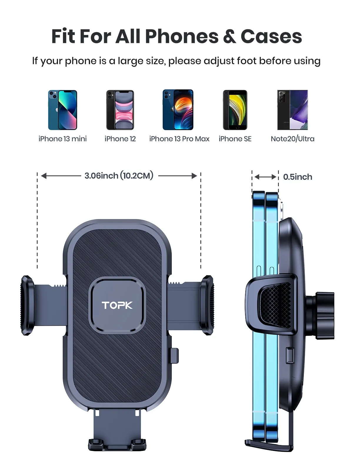 TOPK Car Phone Holder Gravity Stand for iPhone Xiaomi Samsung Car Mobile Support for Dashboard Windshield Air Vent Phone Mount thumbnail 3