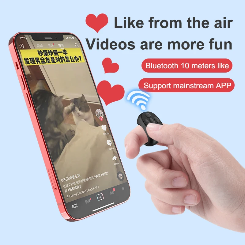 Wireless Bluetooth Mobile Selfie Lazy Artifac Tiktok Remote Control Ring Mobile Phone Bluetooth Controller t For Xiaomi Apple thumbnail 3