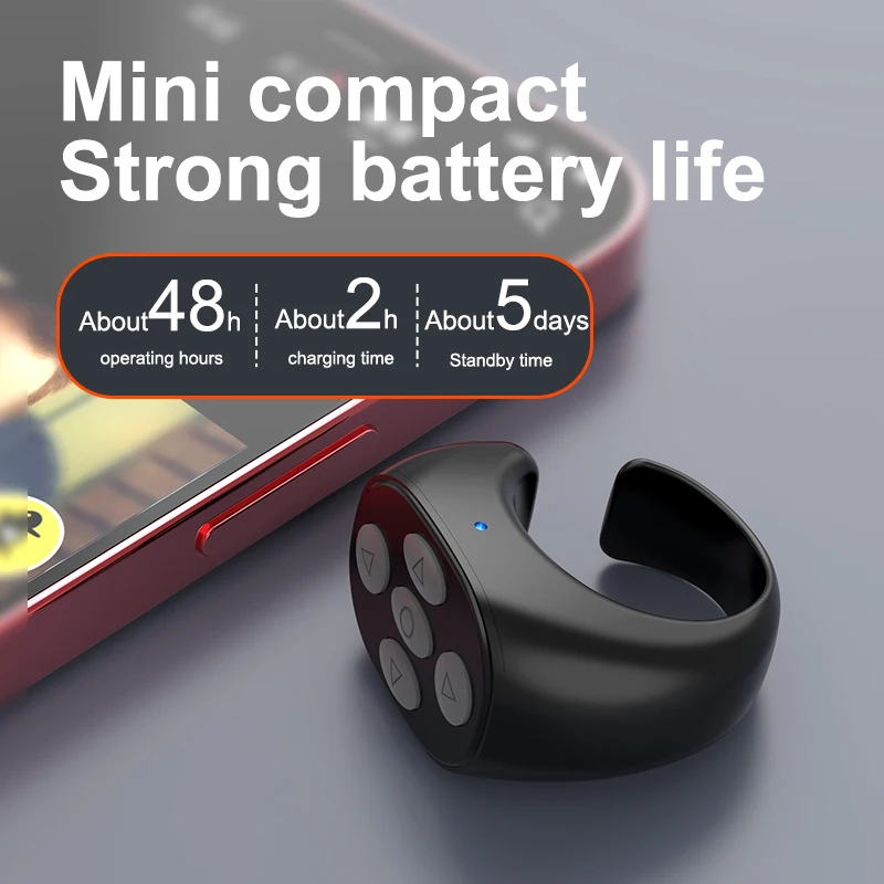 Wireless Bluetooth Mobile Selfie Lazy Artifac Tiktok Remote Control Ring Mobile Phone Bluetooth Controller t For Xiaomi Apple thumbnail 4
