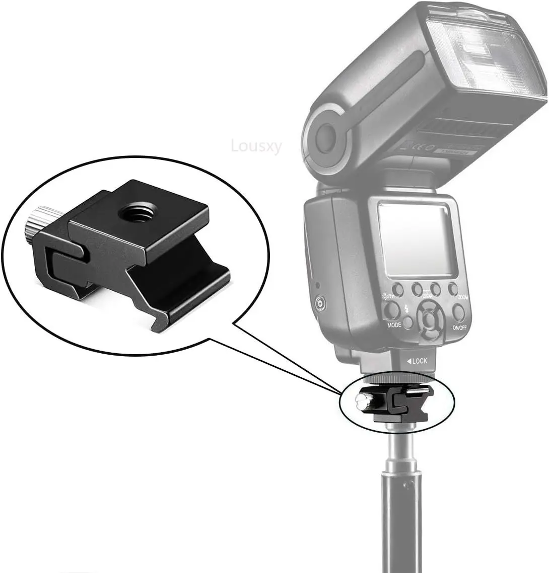 Camera Metal Cold Shoe Flash Stand Adapter with 1/4"-20 Tripod Screw Thread for Nikon Canon speedlite flash thumbnail 6