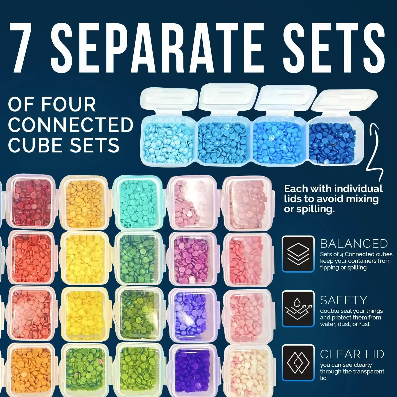 Diamond Painting Embroidery Box with 28 Mini Grids Clear Accessories Storage Containers Adjustable Bead Case for DIY Art Craft thumbnail 5