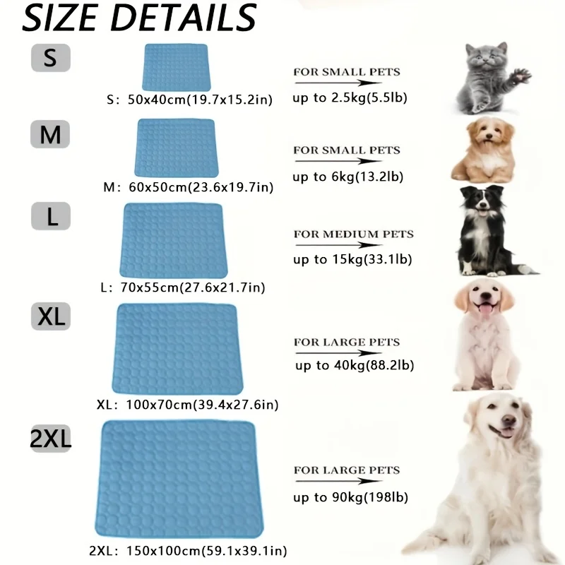 Dog Cooling Mat Summer Pet Cold Bed Extra Large For Small Big Dogs Pet Accessories Cat Durable Blanket Sofa Cat Ice Pad Blanket thumbnail 2