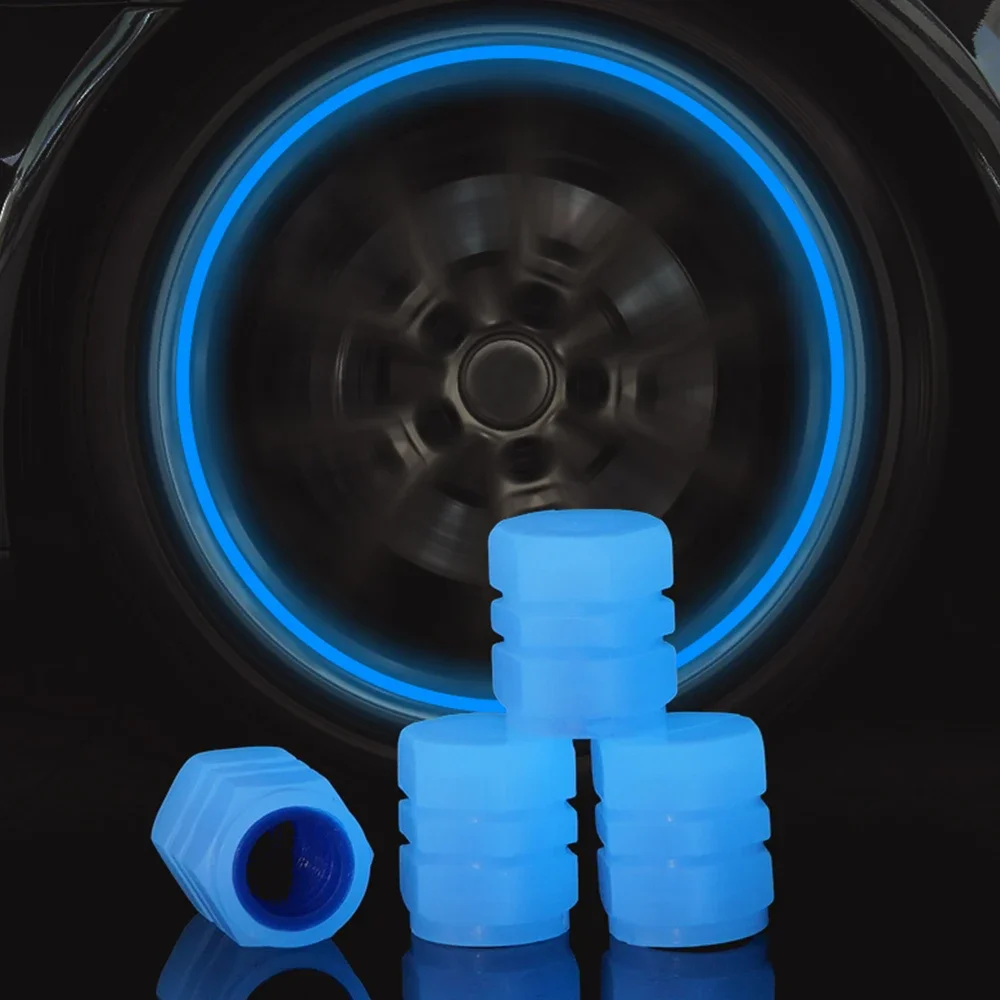 4pcs Motorcycle Valve Core Electric Scooter Accessories Car Tire Fiber Hat  Light Luminous Scooters Cycling Sports thumbnail 2