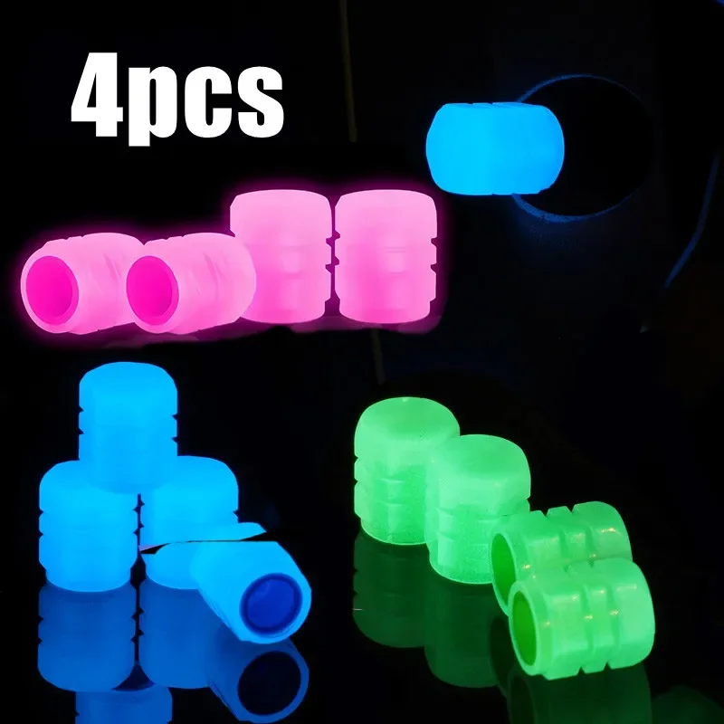 4pcs Motorcycle Valve Core Electric Scooter Accessories Car Tire Fiber Hat  Light Luminous Scooters Cycling Sports thumbnail 3