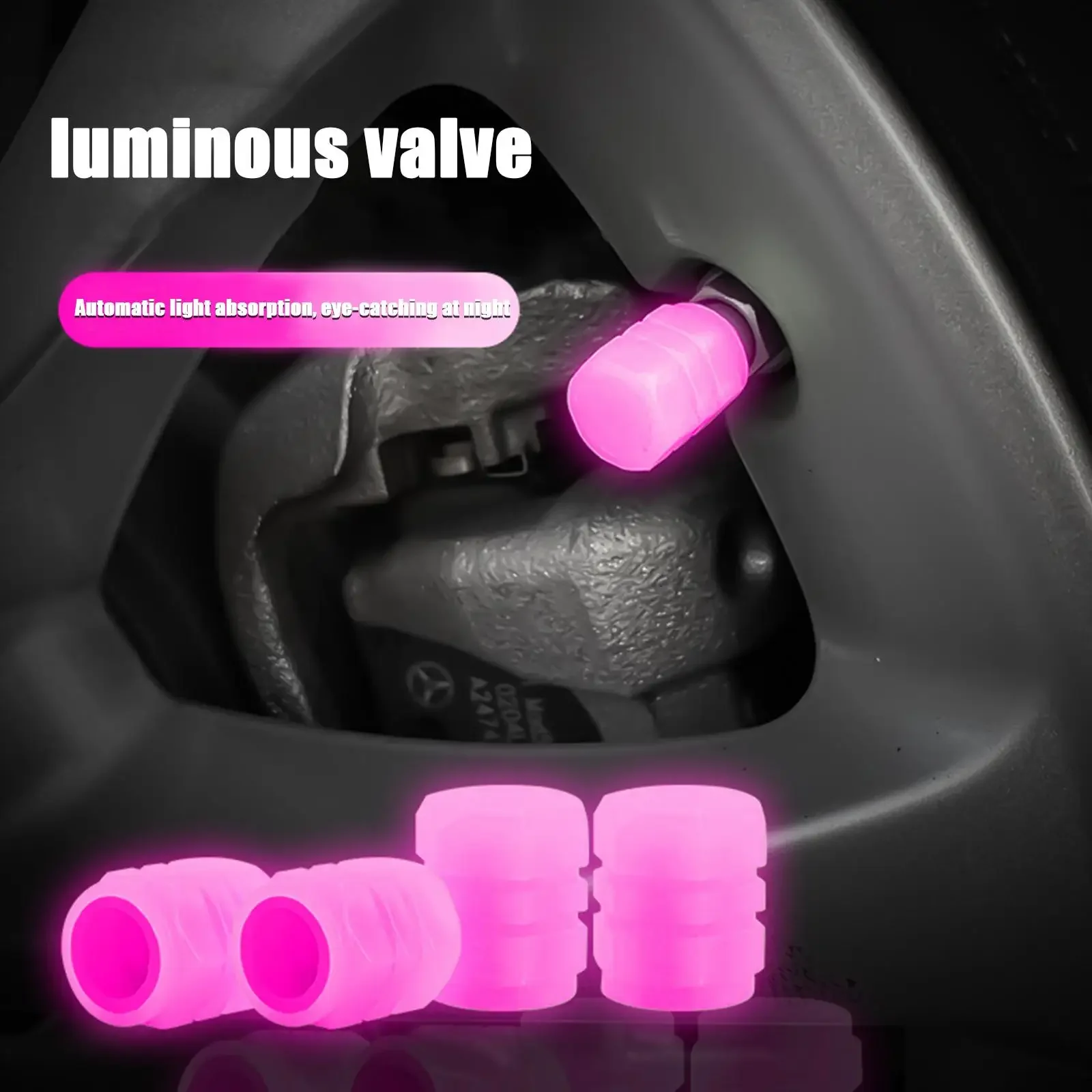 4pcs Motorcycle Valve Core Electric Scooter Accessories Car Tire Fiber Hat  Light Luminous Scooters Cycling Sports thumbnail 4