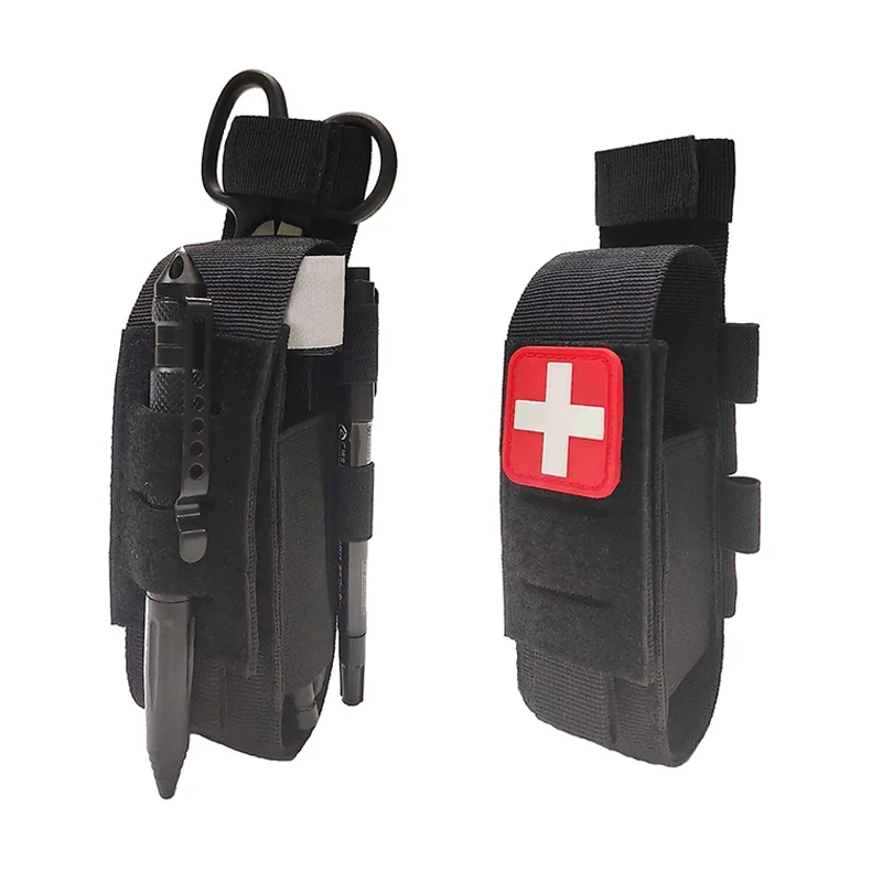Tactical Molle Tourniquet Holder Pouch Medical Scissor Pouch Medical EDC Waist Pack First Aid Kit Outdoor Flashlight Storage Bag