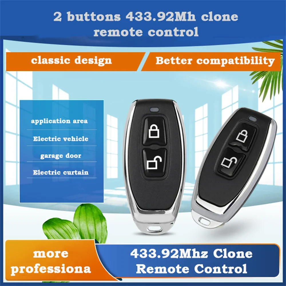 Universal 433.92 MHZ Wireless Clone Switch Cloning Copy 2-button Gate Garage Door Control Duplicator Remote Control Key thumbnail 2