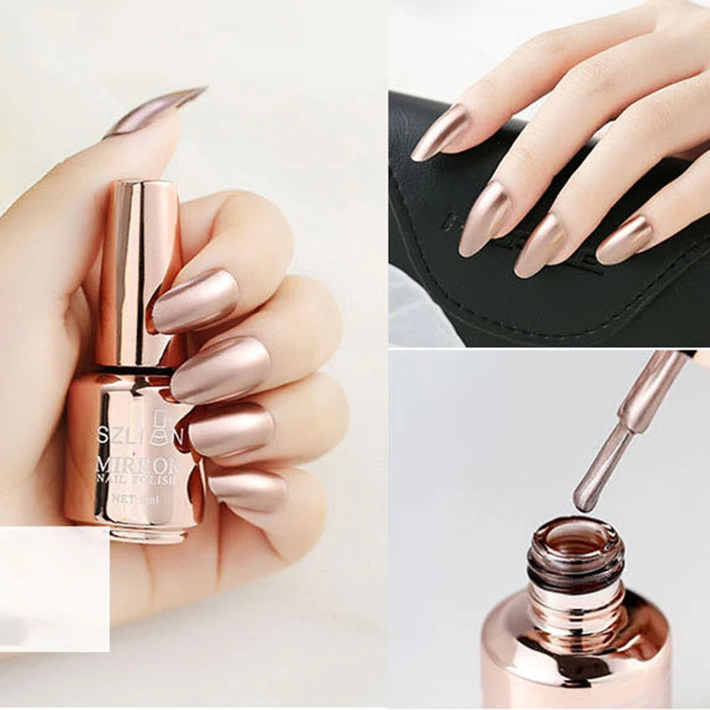 12 Colors Mirror Polish Long-lasting Quick-drying Metallic Silver Purple Rose Gold Nail Polish Is Not Peelable Nails Gel Varnish thumbnail 5