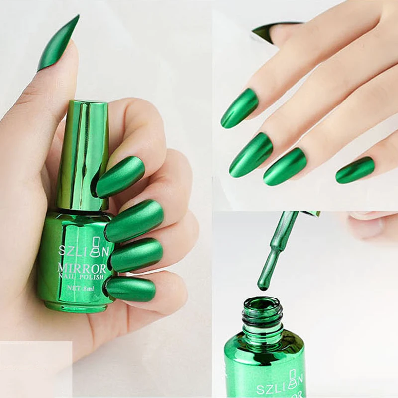 12 Colors Mirror Polish Long-lasting Quick-drying Metallic Silver Purple Rose Gold Nail Polish Is Not Peelable Nails Gel Varnish thumbnail 6