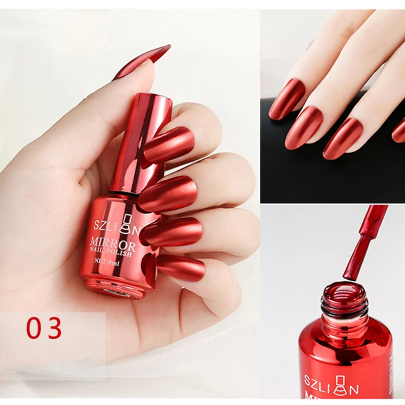 12 Colors Mirror Polish Long-lasting Quick-drying Metallic Silver Purple Rose Gold Nail Polish Is Not Peelable Nails Gel Varnish thumbnail 2