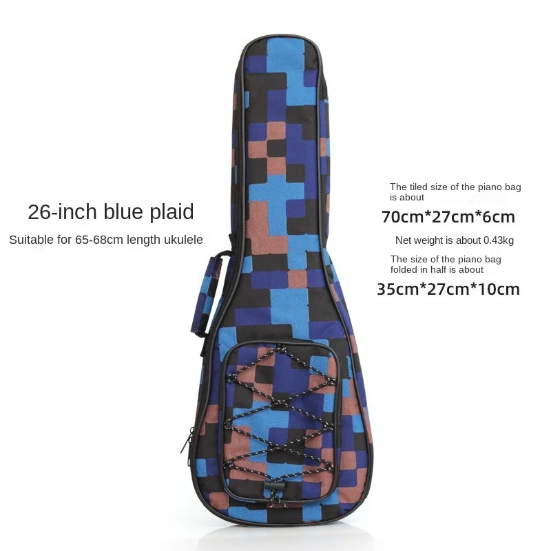 21-26in 10mm Cotton Lining Ukulele Bag Waterproof Case Protector Mini Guitar Shoulders Carry Bag Bass Musical Instrument Bag thumbnail 4