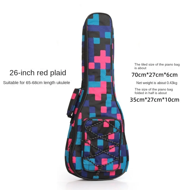 21-26in 10mm Cotton Lining Ukulele Bag Waterproof Case Protector Mini Guitar Shoulders Carry Bag Bass Musical Instrument Bag thumbnail 5