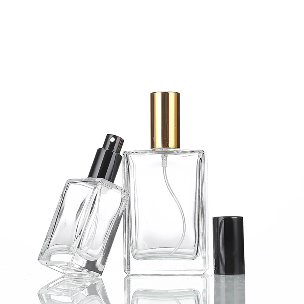 5PCS 10PCS 15ml 30ml 50ml Clear Mini Sample Refillable Perfume Spray Glass Atomizer Bottle With Black Golden Silver Lid thumbnail 3