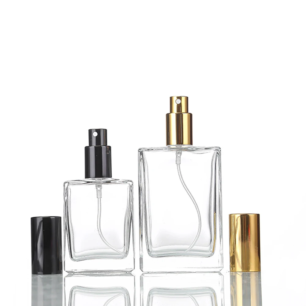 5PCS 10PCS 15ml 30ml 50ml Clear Mini Sample Refillable Perfume Spray Glass Atomizer Bottle With Black Golden Silver Lid thumbnail 2