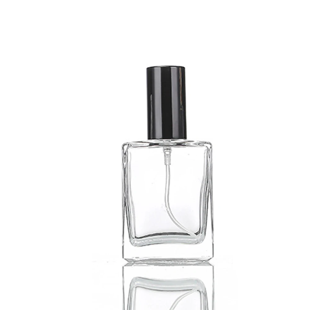 5PCS 10PCS 15ml 30ml 50ml Clear Mini Sample Refillable Perfume Spray Glass Atomizer Bottle With Black Golden Silver Lid thumbnail 5