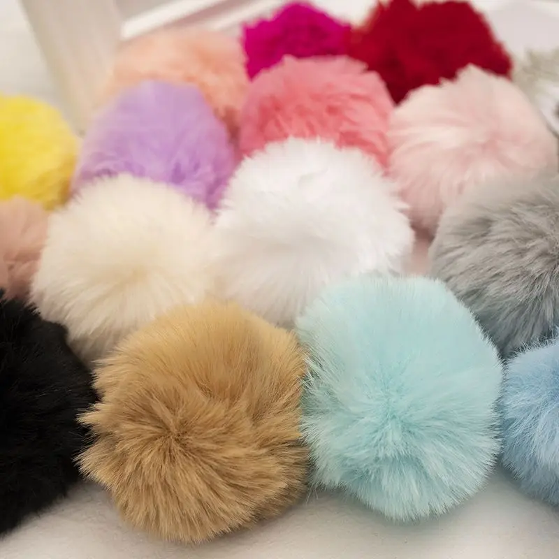 Faux Rex Rabbit Fur Pompom Balls 6cm 8cm Artificial Fluffy Soft Pompons DIY Pom Poms Handmade Clothing Sewing Crafts Supplies thumbnail 3