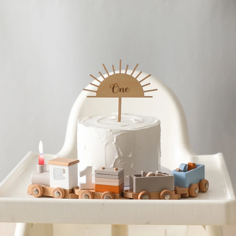 Wooden Train Birthday Toy  Montessori Toys Baby Educational Toys  Wooden Trolley  Baby Learning Toys  Number Of Wood Baby's Toys thumbnail 5