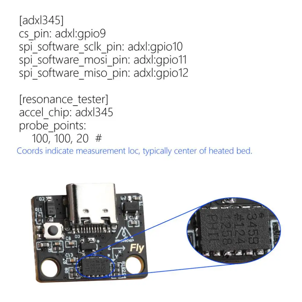 Fly-adxl345 Accelerometer Usb Board For Klipper Gemini Rspberry Pi Voron V0.1 2.4 Vzbot Hevort Ender 3 3d Printer Parts H5C0 thumbnail 6