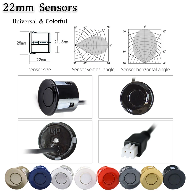 SINOVCLE 4 Sensors Buzzer 22mm Car Parking Sensor Kit Reverse Backup Radar Sound Alert Indicator Probe System 12V  Free Shipping thumbnail 3