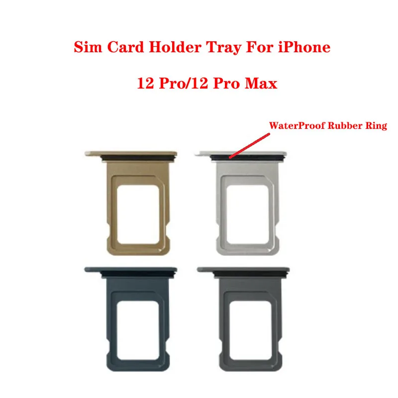 Sim Card Adapter For iPhone 12Pro 12 Pro Max Dual Single Tray Slot Holder with Waterproof Ring Replacement Parts thumbnail 2