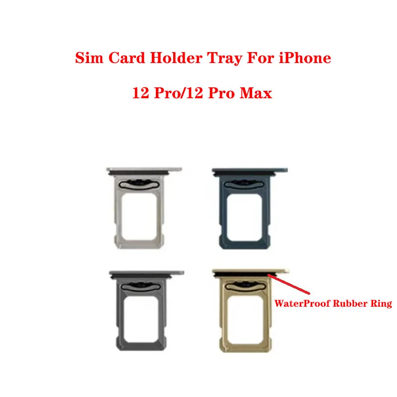 Sim Card Adapter For iPhone 12Pro 12 Pro Max Dual Single Tray Slot Holder with Waterproof Ring Replacement Parts thumbnail 3