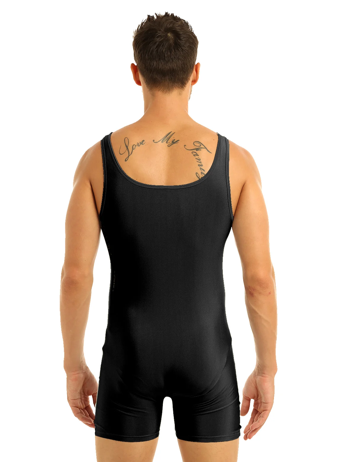 Mens Soft Bodysuit Swimsuit Swimwear Rash Guard Sleeveless Stretchy Solid Unitard Leotard for Sports Gym Dance Gymnastics Yoga thumbnail 4