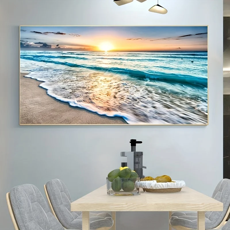 Beach Sunset Wall Art Posters Large Landscape Canvas Painting Print Nordic Wall Decoration Picture For Home Decor thumbnail 2
