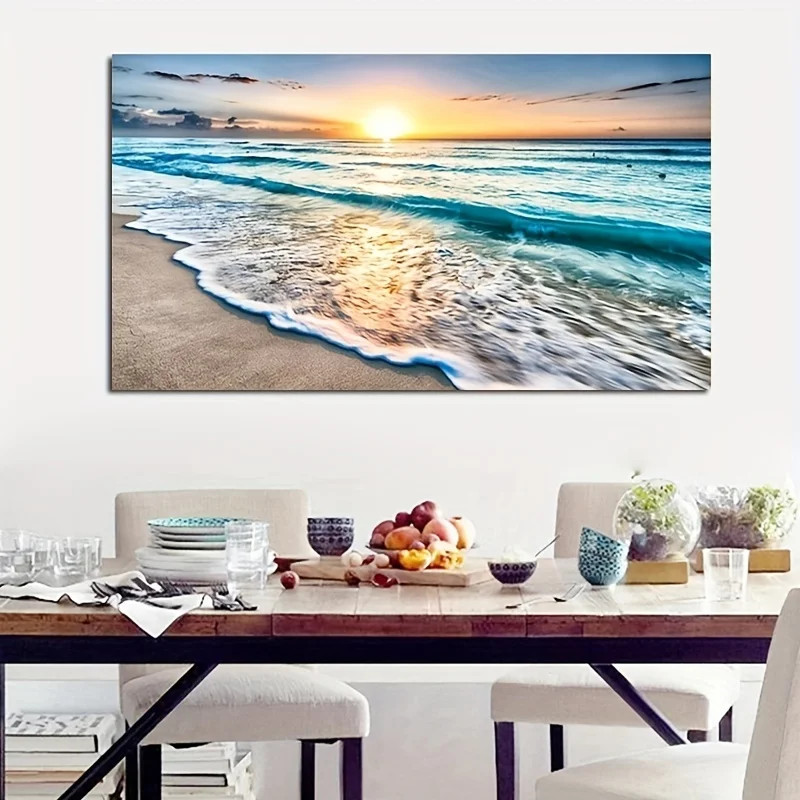Beach Sunset Wall Art Posters Large Landscape Canvas Painting Print Nordic Wall Decoration Picture For Home Decor thumbnail 5