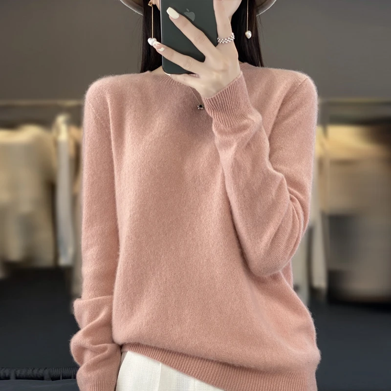 New cashmere sweater women's sweater in autumn and winter 100% merino wool fashion O-neck autumn warm pullover top thumbnail 5