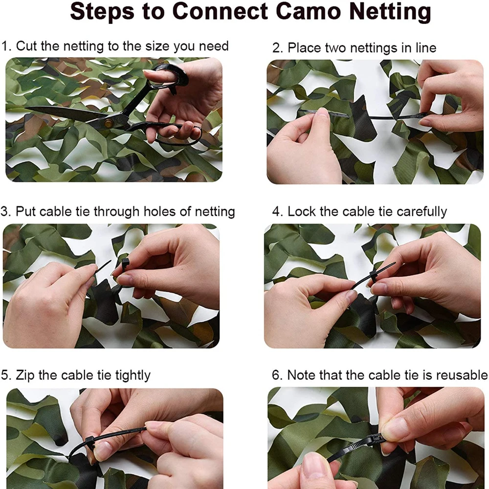 3Mx5M/4Mx6M Hunting Camouflage Nets Woodland Training Camo Netting Car Covers Shade Sunscreen Camping Sun Shelter Privacy Cloth thumbnail 3